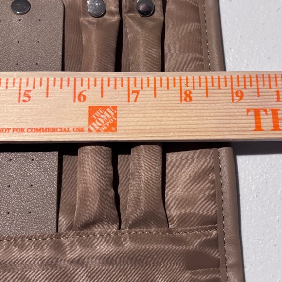 8 Other Reasons Brown Faux Leather Travel Jewelry Organizer Roll Clutch - Picture 10 of 12